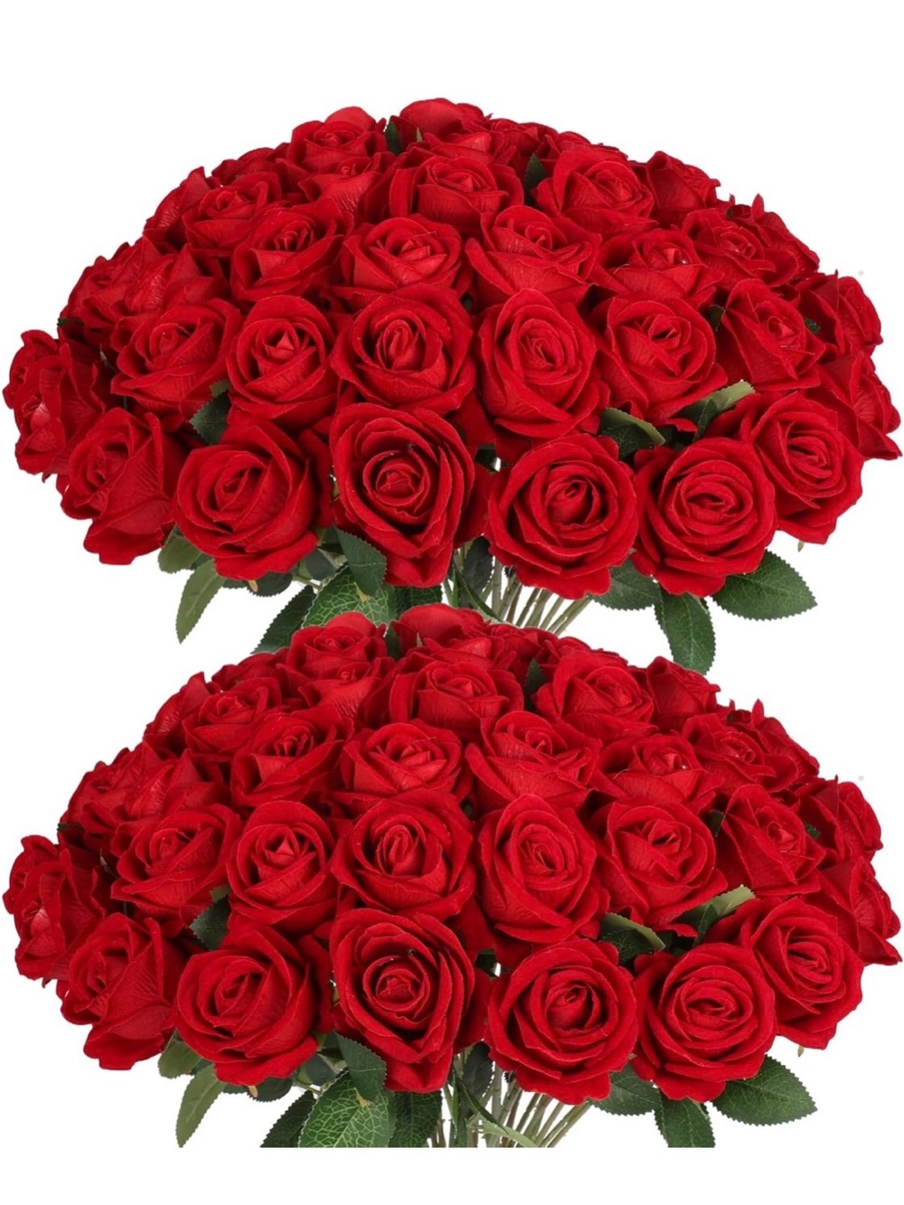 NIB Elegant Red Rose Bouquet Faux Floral Accessory 50 Pcs Weddings DIY Decor